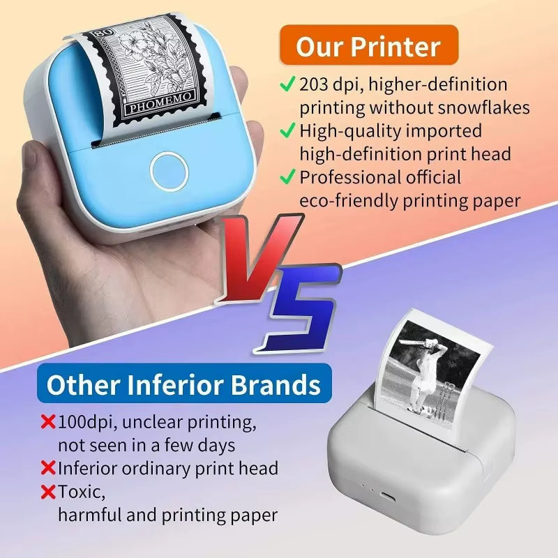 Portable Mini Thermal Label Printer Home Photo Printer Student Wrong Question Printer Bluetooth Mini Label Printer Price Tag