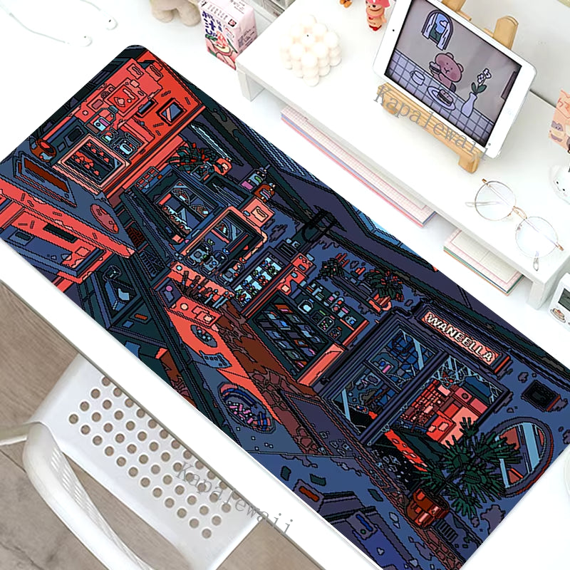 Pixel Art Gaming Mousepad XXL Computer Laptop Gamer Extended Mouse Mat Large Anime Mouse Pad 900X400 Keyboard Kawaii Desk Mat