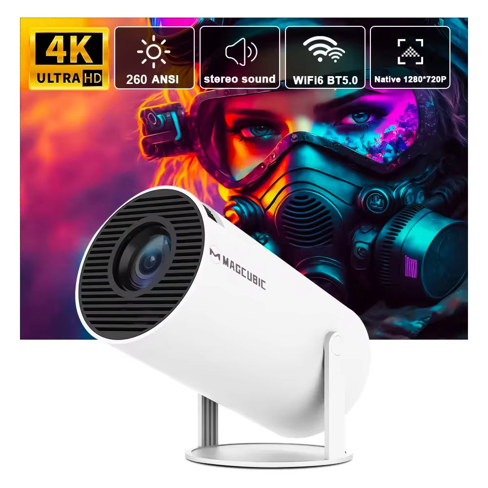 Projector 4K Android 11 HY300 Pro Wifi6 260ANSI Allwinner H713 BT5.0 1080P 1280*720P Cinema Outdoor Portable Projetor