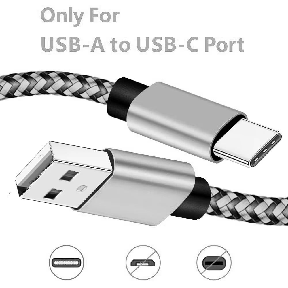 USB Type C Cable Date Sync 2.4A Fast 1M 2M 3M Charging Nylon Braided Wire Charger Cable for Samsung Huawei Android Mobile Phone