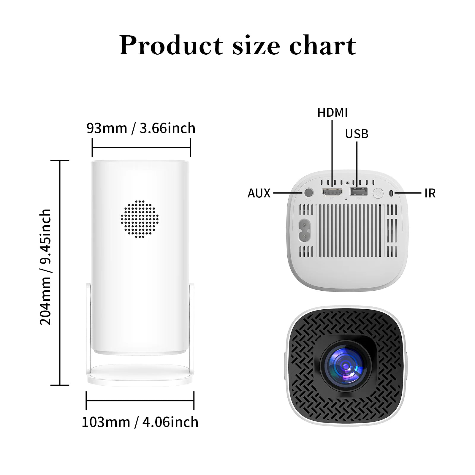 Smart Mini Projector Android 11 Wifi6 Support 4K 1080P BT5.0 Projector 1280*720P Home Cinema Portable Projector