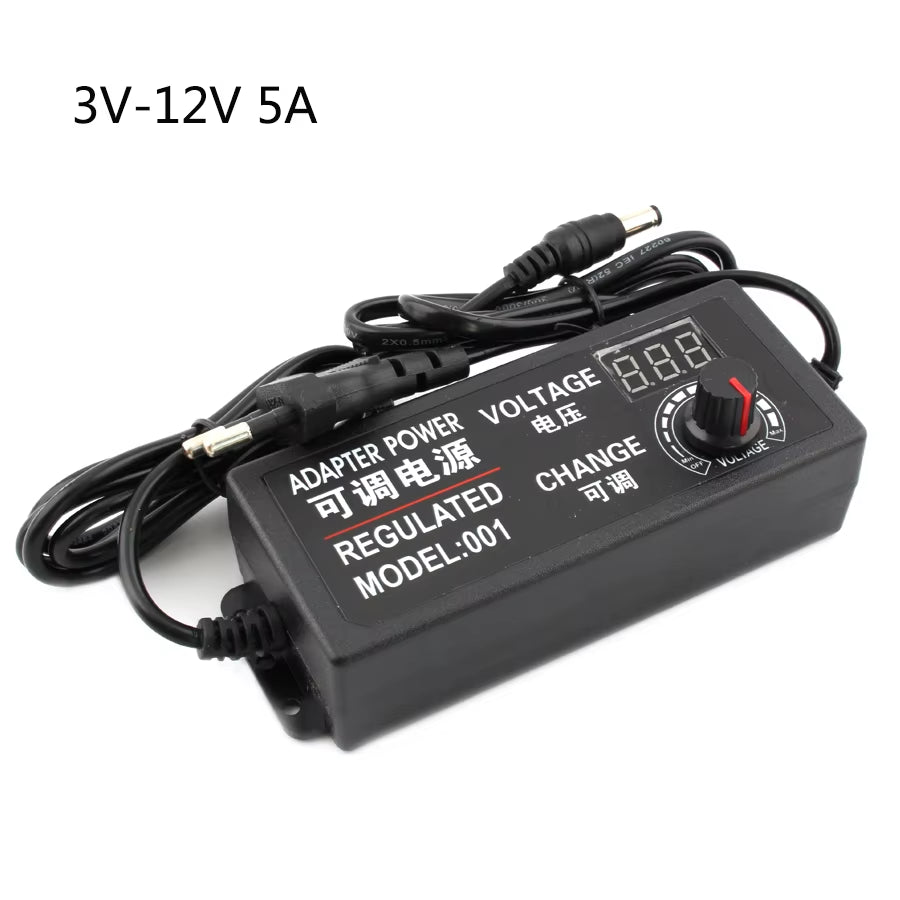 Adjustable AC to DC Power Supply 3V 5V 6V 9V 12V 15V 18V 24V 3A 5A Power Supply Universal 8 Pin DC 48W 60W 72W Adapter