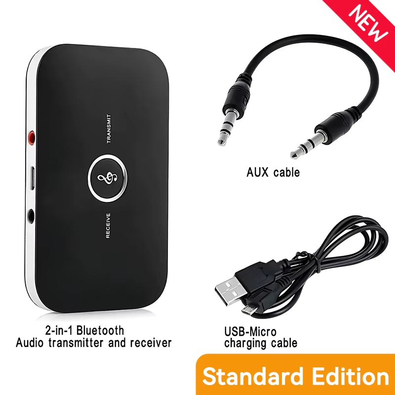 B6 2 in 1 Bluetooth 5.3 Audio Transmitter Receiver 3.5Mm AUX Jack RCA USB Dongle Music Wireless Adapter for Car PC TV Headphone