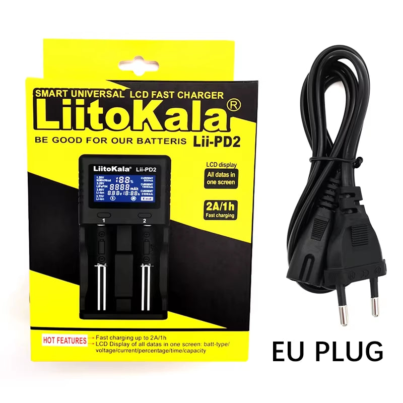 Lii-Pd2 LII-PD4 Battery Charger for 18650 26650 21700 18350 AA AAA 3.7V/3.2V/1.2V Lithium Nimh Batteries