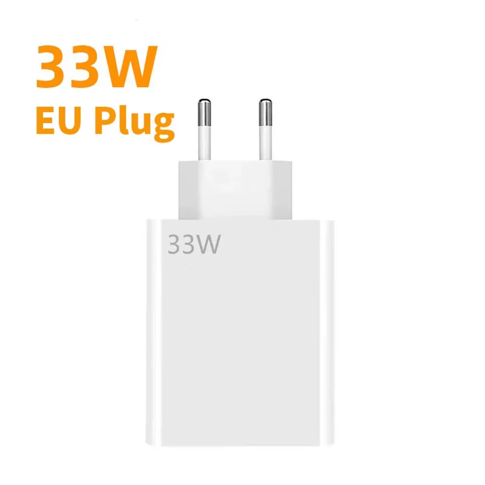 33W USB Charger Quick Charger 6A USB Type C Cable Fast Charging Mobile Phone Adapter for Xiaomi Redmi Note 13 12 Iphone Samsung