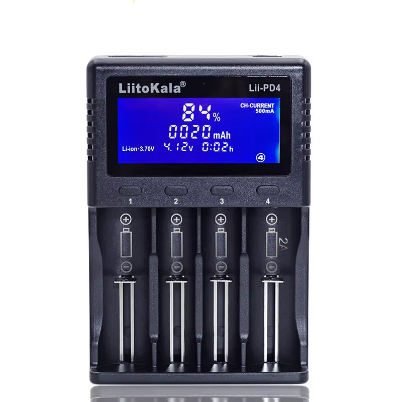 Lii-Pd2 LII-PD4 Battery Charger for 18650 26650 21700 18350 AA AAA 3.7V/3.2V/1.2V Lithium Nimh Batteries