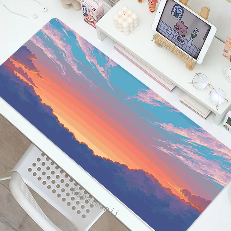 Pixel Art Gaming Mousepad XXL Computer Laptop Gamer Extended Mouse Mat Large Anime Mouse Pad 900X400 Keyboard Kawaii Desk Mat