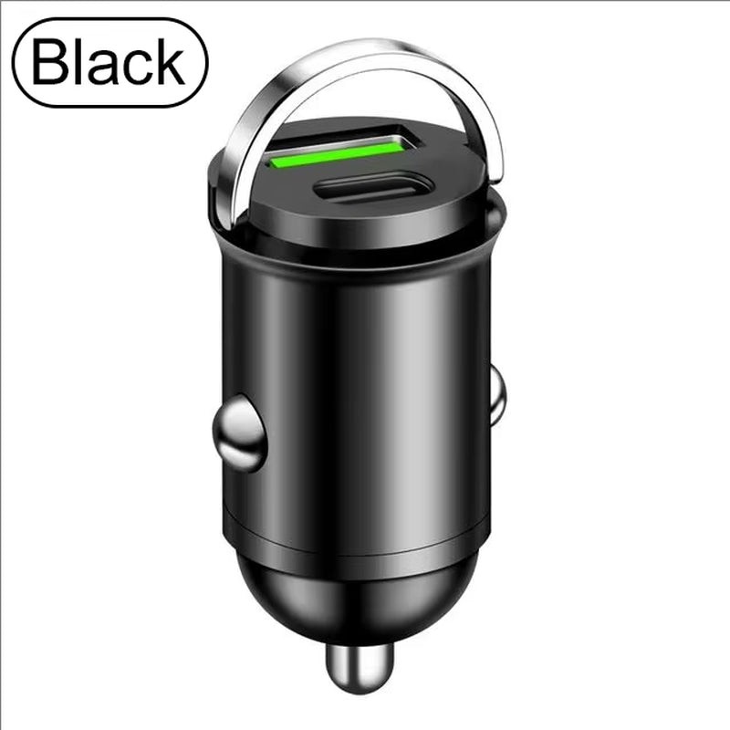 Mini PD USB Car Charger Lighter Type C Car Charger for Xiaomi Samsung Huawei Super Fast Charging QC3.0 Car Charger for Iphone