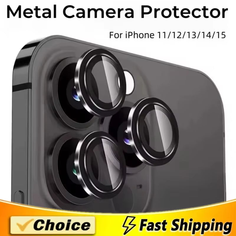 3Pcs Metal Lens Protector Glass for Iphone 15 13 12 11 14 Pro Max Back Camera Lens Protection Film for Iphone 13 Mini 14 15 Plus