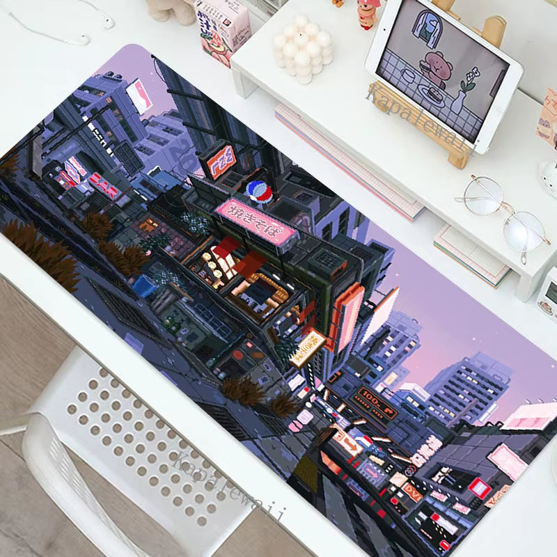 Pixel Art Gaming Mousepad XXL Computer Laptop Gamer Extended Mouse Mat Large Anime Mouse Pad 900X400 Keyboard Kawaii Desk Mat