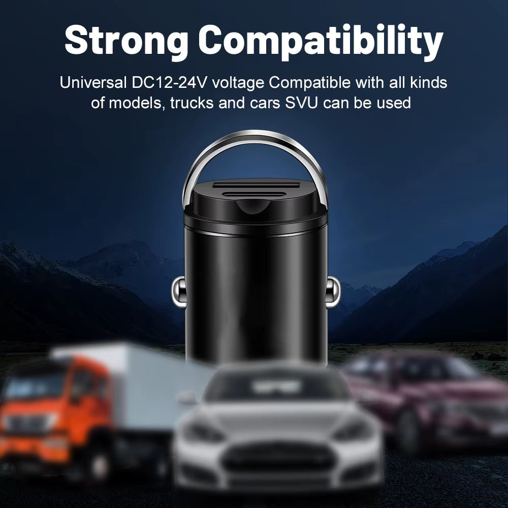 Mini PD USB Car Charger Lighter Type C Car Charger for Xiaomi Samsung Huawei Super Fast Charging QC3.0 Car Charger for Iphone