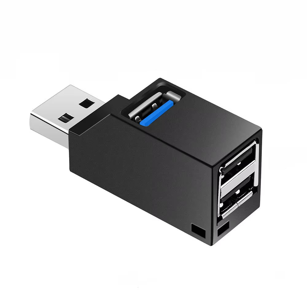 USB 3.0 HUB Adapter Extender Mini Splitter Box 1 to 3 Ports High Speed USB 2.0 for PC Laptop U Disk Card Reader