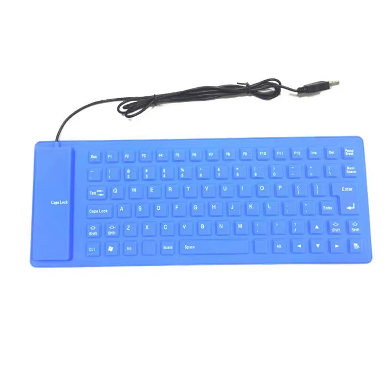 Silicone Mute Soft Keyboard 85-Key Computer Keyboard USB Wired Keyboard Portable Mini Laptop Pc Folding Waterproof Keyboard