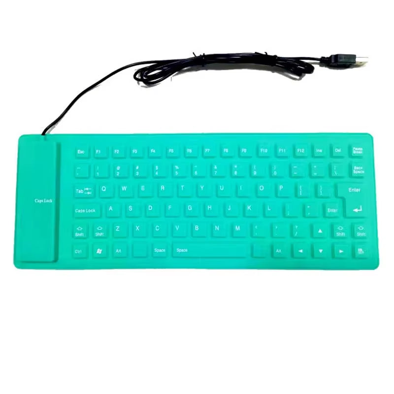 Silicone Mute Soft Keyboard 85-Key Computer Keyboard USB Wired Keyboard Portable Mini Laptop Pc Folding Waterproof Keyboard