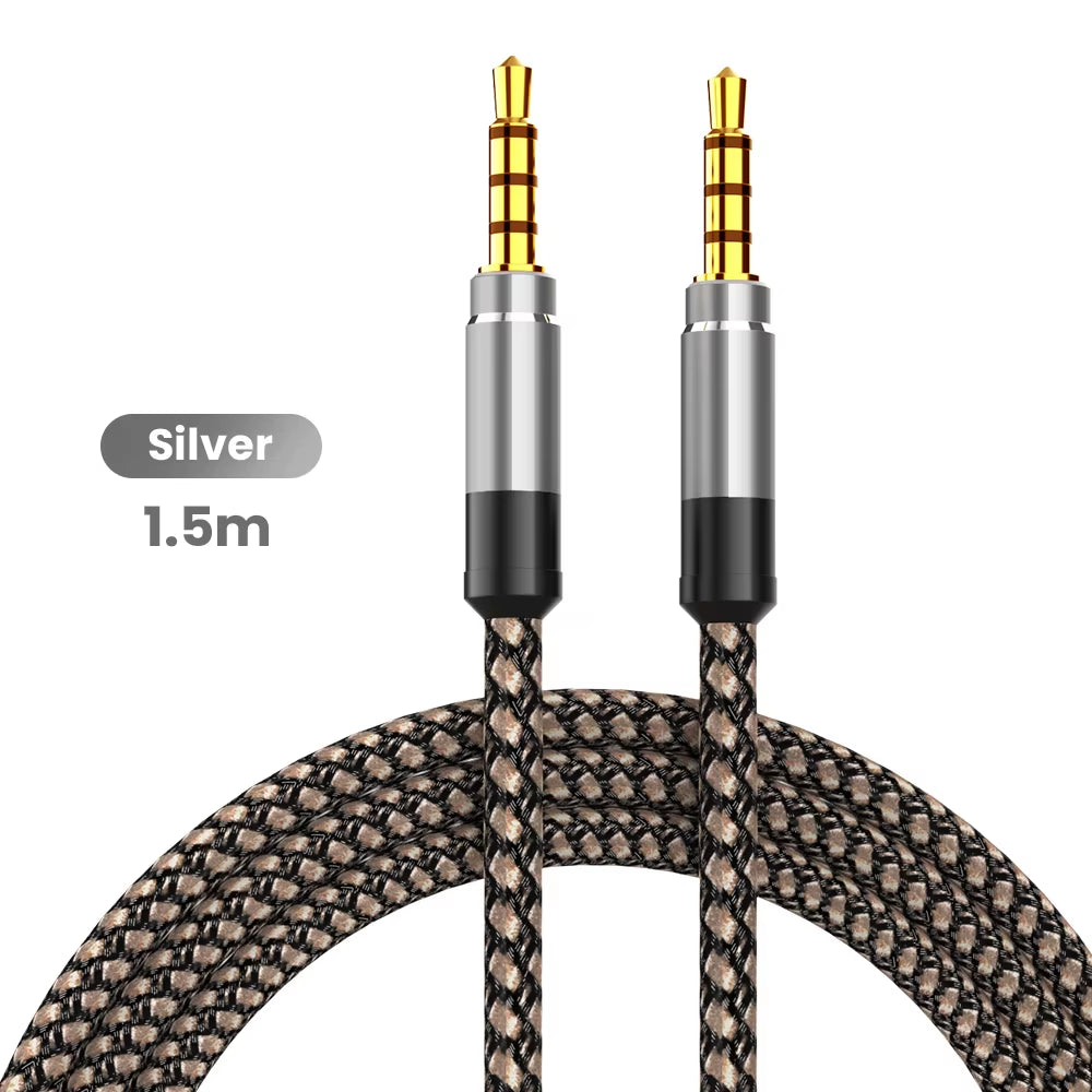 1.5M Jack 3.5Mm Audio Cable Nylon Braid 3.5Mm Car AUX Cable Headphone Extension Code for Phone MP3 Car Headset Speaker