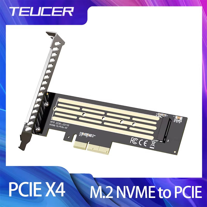 TEUCER NVME PCIE X4 M.2 NVME to PCIE Adapter Card Suitable for PCI-E X4 X8 X16 Hard Disk Adapter Card