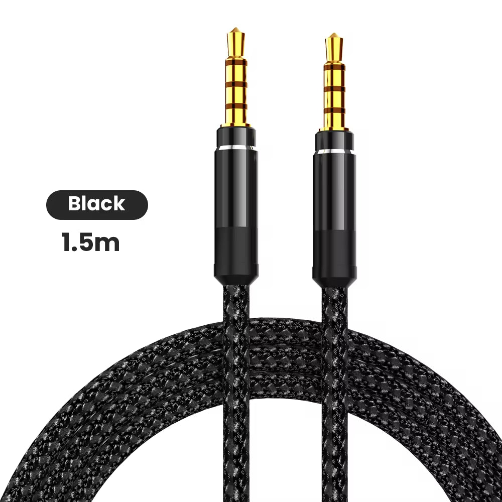 1.5M Jack 3.5Mm Audio Cable Nylon Braid 3.5Mm Car AUX Cable Headphone Extension Code for Phone MP3 Car Headset Speaker