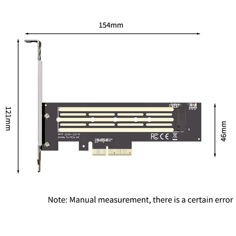 TEUCER NVME PCIE X4 M.2 NVME to PCIE Adapter Card Suitable for PCI-E X4 X8 X16 Hard Disk Adapter Card