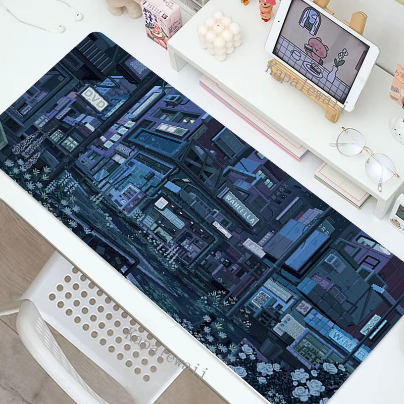 Pixel Art Gaming Mousepad XXL Computer Laptop Gamer Extended Mouse Mat Large Anime Mouse Pad 900X400 Keyboard Kawaii Desk Mat