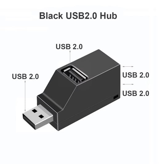 USB 3.0 HUB Adapter Extender Mini Splitter Box 1 to 3 Ports High Speed USB 2.0 for PC Laptop U Disk Card Reader