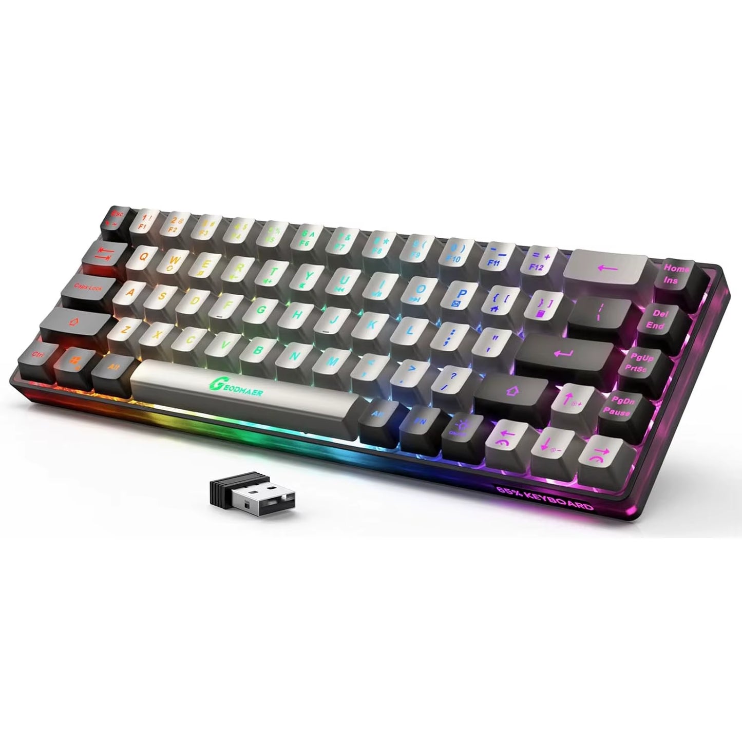 2.4G Wireless Gaming Keyboard Rechargeable Backlit Gaming Keyboard 68 Keys Anti-Ghosting No-Conflict Keyboard for PC