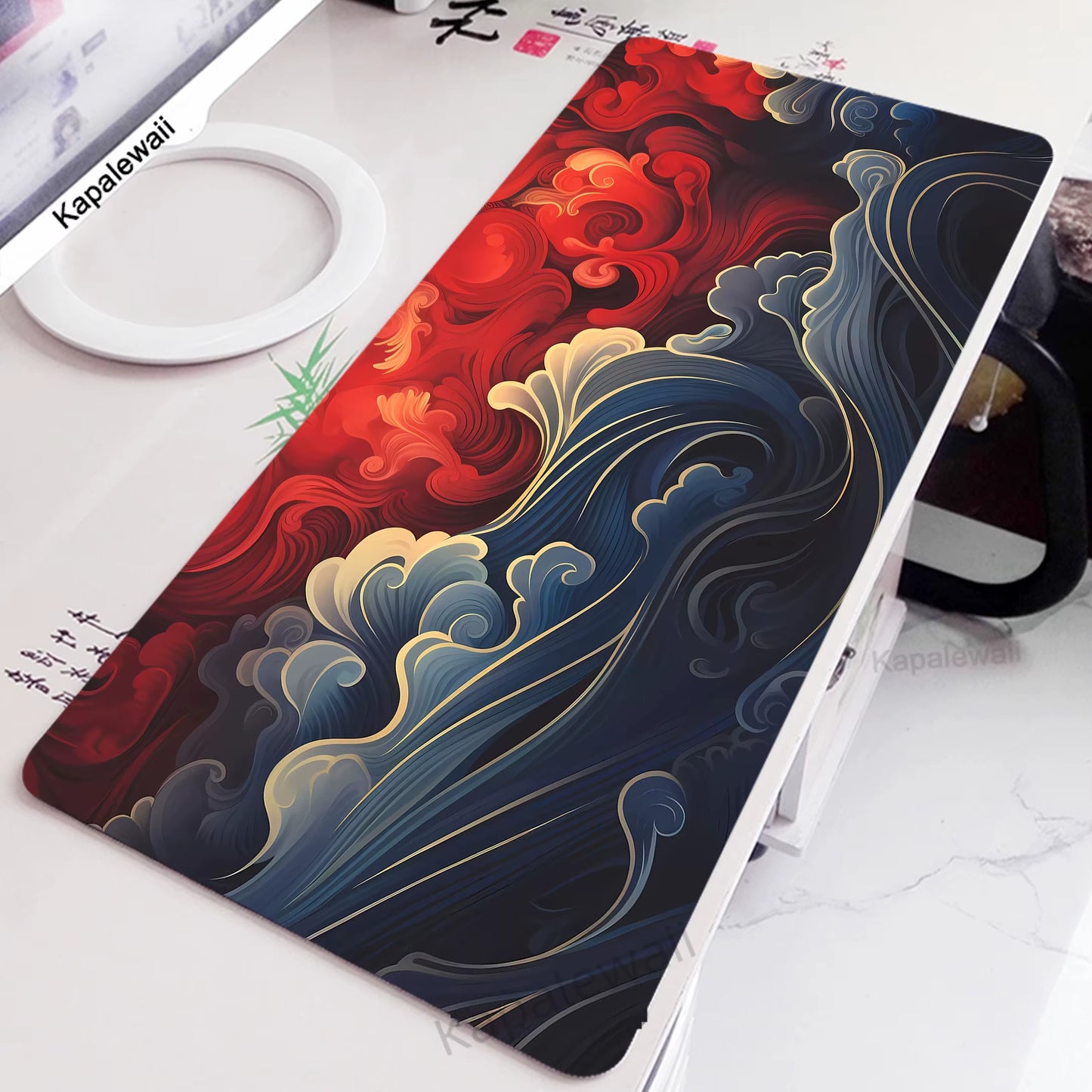 Big Gaming Mouse Pad Great Wave HD Print Gaming Large Mouse Pad XXL Gamer Mouse Mat Office Table Carpet Gaming Mats 900X400Mm